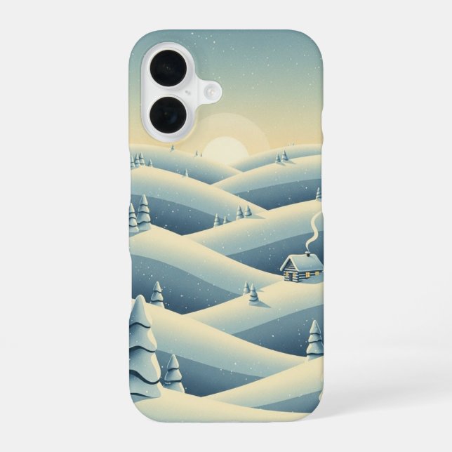 Funda Para iPhone 16 Colinas tranquilas de invierno (Reverso )