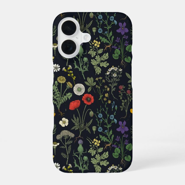 Funda Para iPhone 16 Collage de flores silvestres (Reverso )