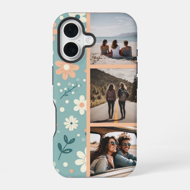 Funda Para iPhone 16 Collage de fotos Delight del Pastel Garden (Reverso )