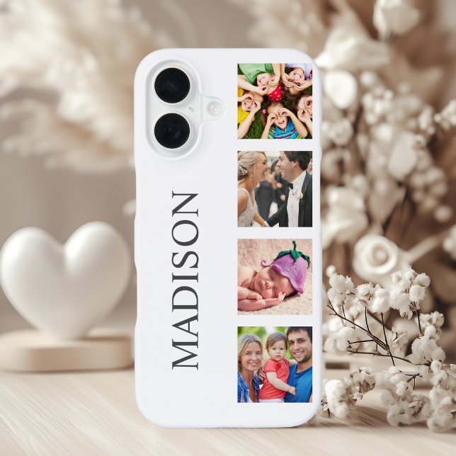 Funda Para iPhone 16 Collage de fotos familiar personalizado blanco per (Subido por el creador)