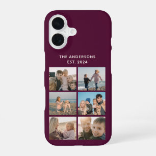 Funda Para iPhone 16 Collage de fotos múltiples familiares personalizad
