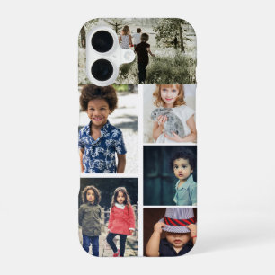 Funda Para iPhone 16 Collage de fotos y texto personalizado