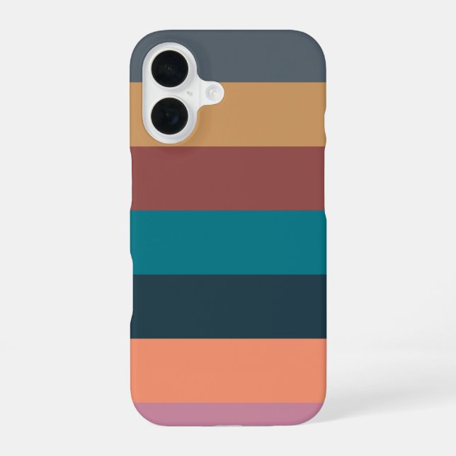 Funda Para iPhone 16 color stripes colorful pastel (Reverso )