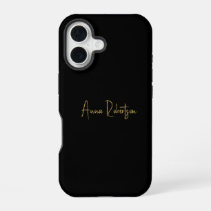 Funda Para iPhone 16 Colores de oro negro, caligrafía profesional de mo