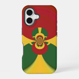 Funda Para iPhone 16 Colores Rasta temáticos: espiral rojo, verde y ama