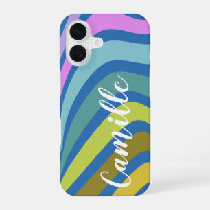Funda Para iPhone 16 Colorido Abstract Squiggle Swirls Personalizado