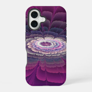Funda Para iPhone 16 Colorido Arte Abstracto Fractal de Flor Impactante