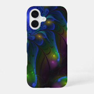 Funda Para iPhone 16 Colorido Luminoso Abstracto Moderno Trippy Fractal