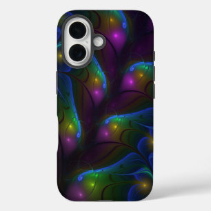 Funda Para iPhone 16 Colorido Luminoso Abstracto Moderno Trippy Fractal
