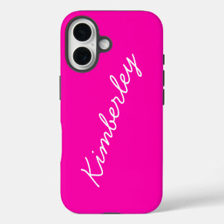 Funda Para iPhone 16 Colorido neón rosado Monograma Colores de moda