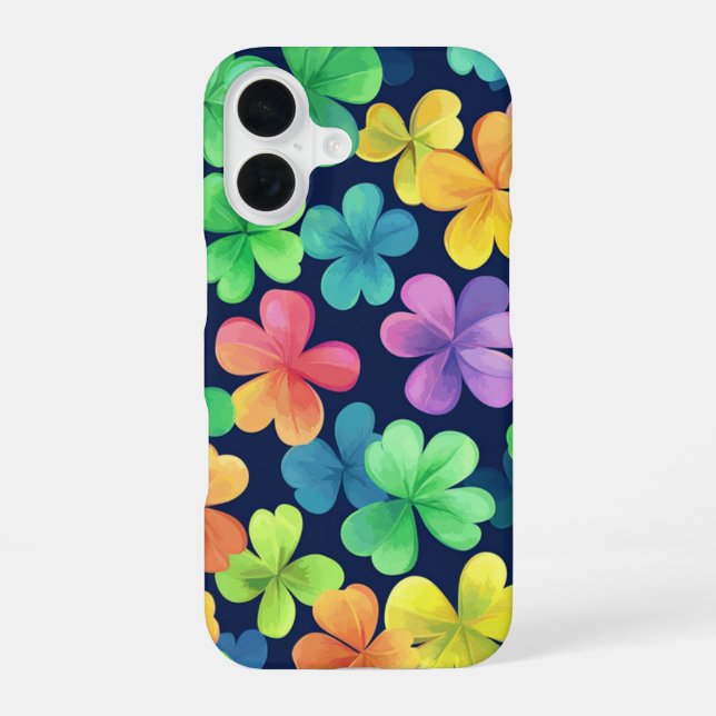FUNDA PARA iPhone 16 COLORIDOS CHAMROCES CELÁTICOS IRLANDESES (Reverso )