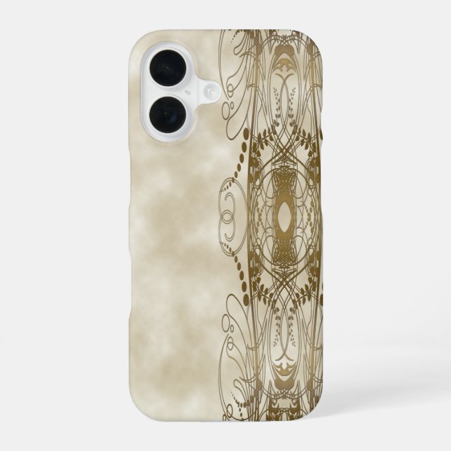 Funda Para iPhone 16 Columnas Doradas (Reverso )