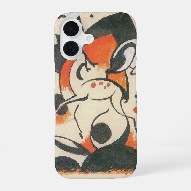 Funda Para iPhone 16 Composición con dos ciervos de Franz Marc (Reverso )