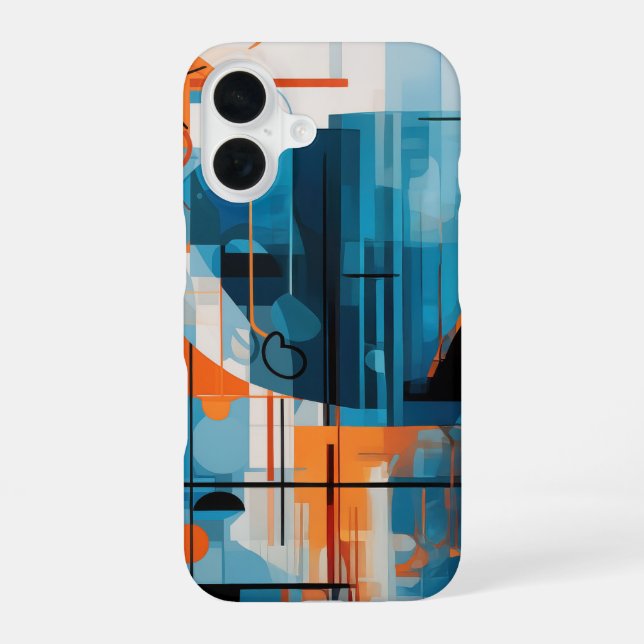 Funda Para iPhone 16 Composición de formas geométricas abstractas (Reverso )