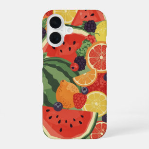 Funda Para iPhone 16 Composición de frutas de verano vintage