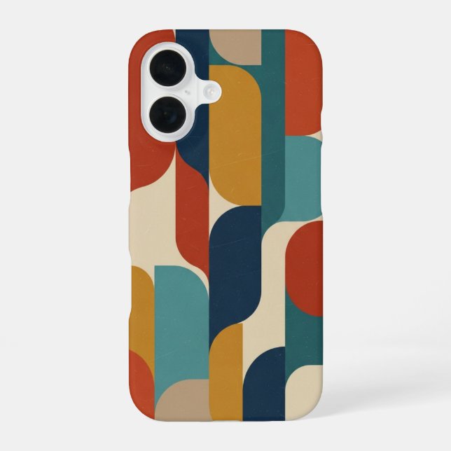 Funda Para iPhone 16 Composición vertical abstracta retro (Reverso )