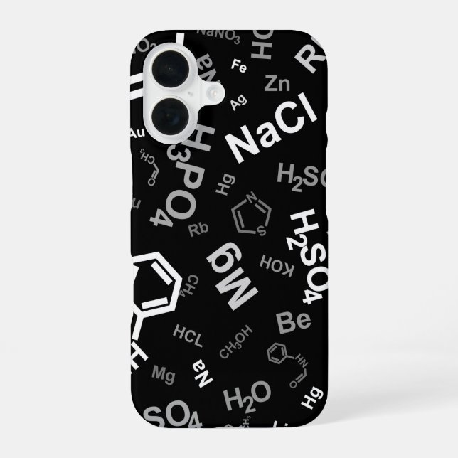 Funda Para iPhone 16 Compuestos Químicos Elementos (Reverso )