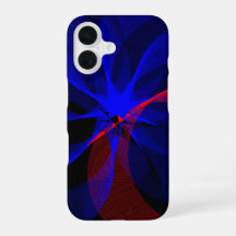 Funda para iPhone 16 con acento azul giratorio geo