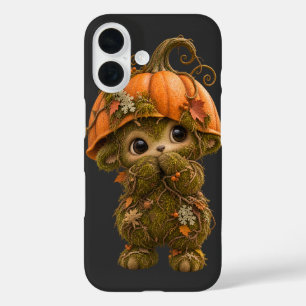 Funda para iPhone 16 con adorable calabaza y criat