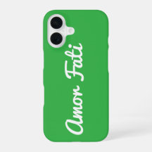 Funda para iPhone 16 con cita Amor Fati