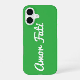 Funda para iPhone 16 con cita Amor Fati