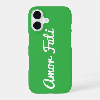 Funda para iPhone 16 con cita Amor Fati