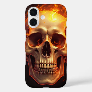 Funda para iPhone 16 con cráneo inflamante