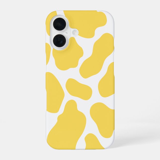 Funda para iPhone 16 con estampado de vaca amarill (Reverso )