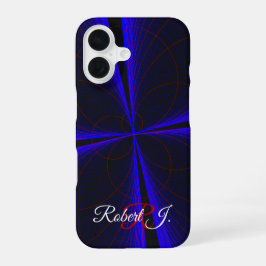 Funda para iPhone 16 con hoja de trébol geométrica
