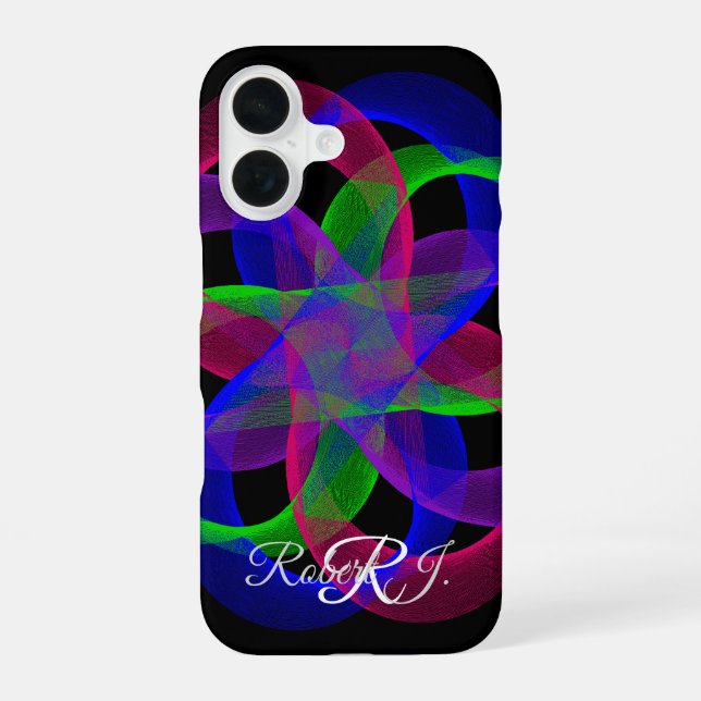 Funda para iPhone 16 con malla geométrica de doble (Reverso )