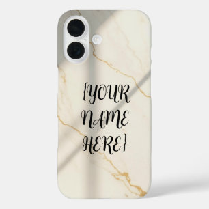 Funda para iPhone 16 con mármol cremoso y monogram