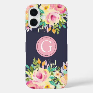 Funda para Iphone 16 con Monograma Floral de Acuar