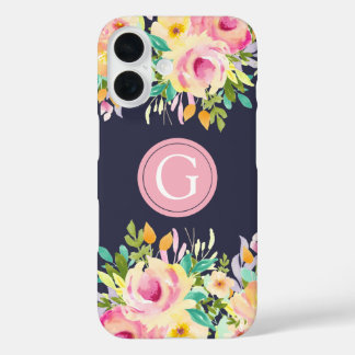 Funda para Iphone 16 con Monograma Floral de Acuar