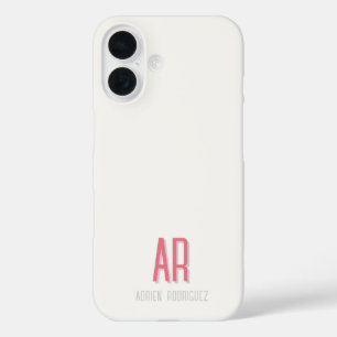 Funda para iPhone 16 con monograma minimalista ros