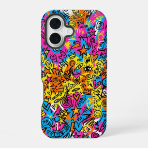 Funda para iPhone 16 con patrón de collage de gara