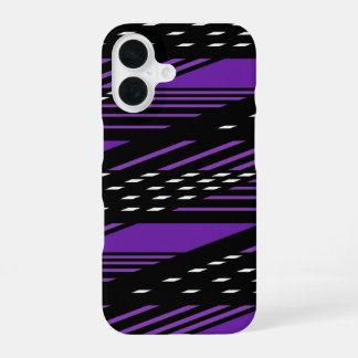 Funda para Iphone 16 con patrón púrpura y negro