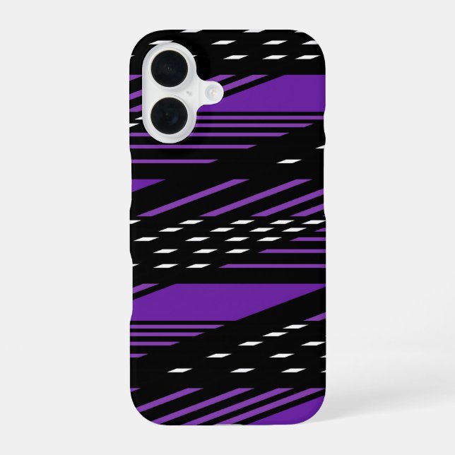 Funda para Iphone 16 con patrón púrpura y negro (Reverso )