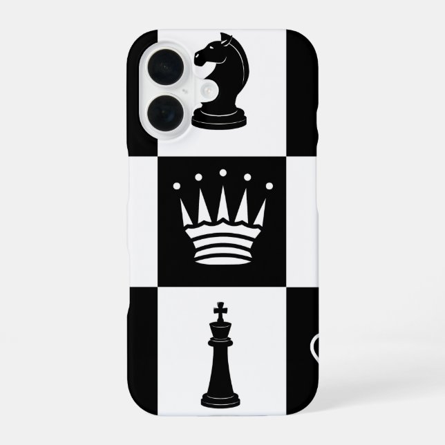 Funda para iPhone 16 con Piezas de Ajedrez Clásica (Reverso )