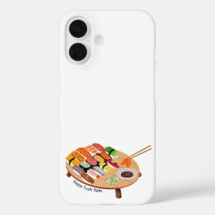 Funda para iPhone 16 con Plato de Sushi Lindo Feli