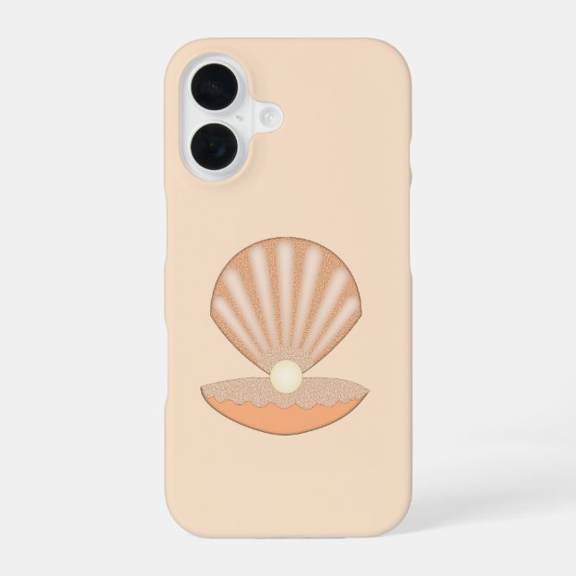 Funda Para iPhone 16 Concha de ostra y Perla Sin Género (Reverso )