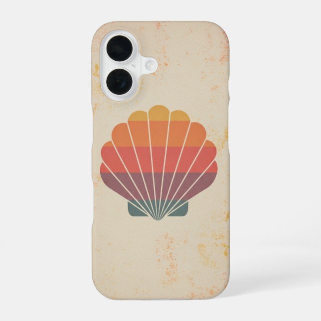 Funda Para iPhone 16 Concha estilizada retro (Reverso )