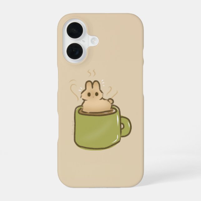 Funda Para iPhone 16 Conejo de café (Reverso )