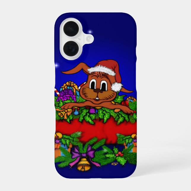 Funda Para iPhone 16 Conejo de Navidad (Reverso )