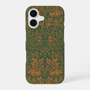 Funda Para iPhone 16 Conejo Hermano William Morris Ámbar Patrón Negro