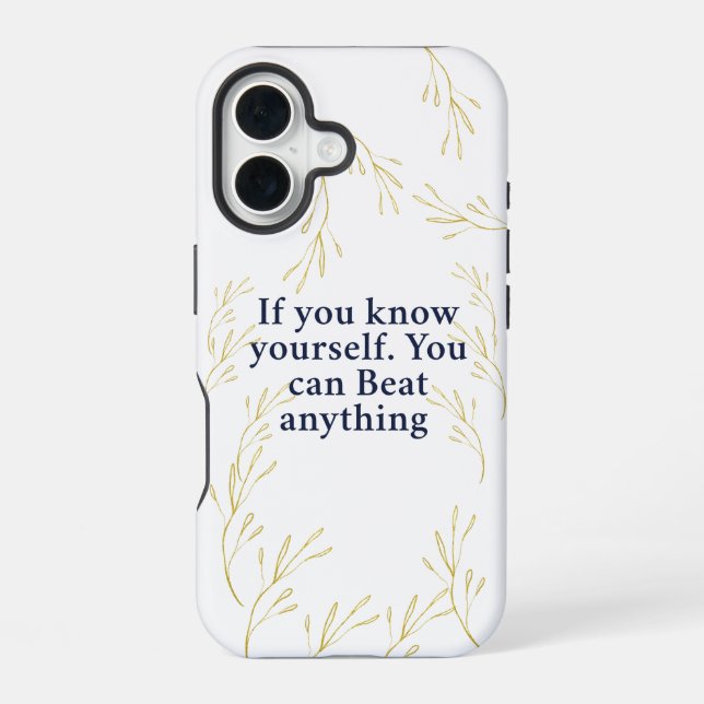 Funda Para iPhone 16 Conócete a ti mismo - Poderosa cita motivacional p (Reverso )