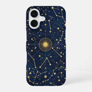 Funda Para iPhone 16 Constellation Map Gold Celestial Case