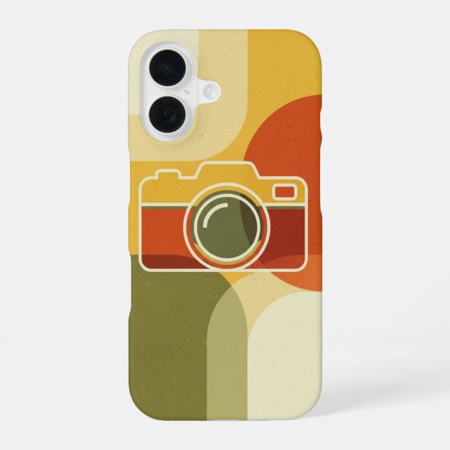 Funda Para iPhone 16 Contorno de cámara retro (Reverso )