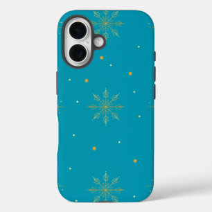 Funda para iphone 16 copo de nieve dorado.