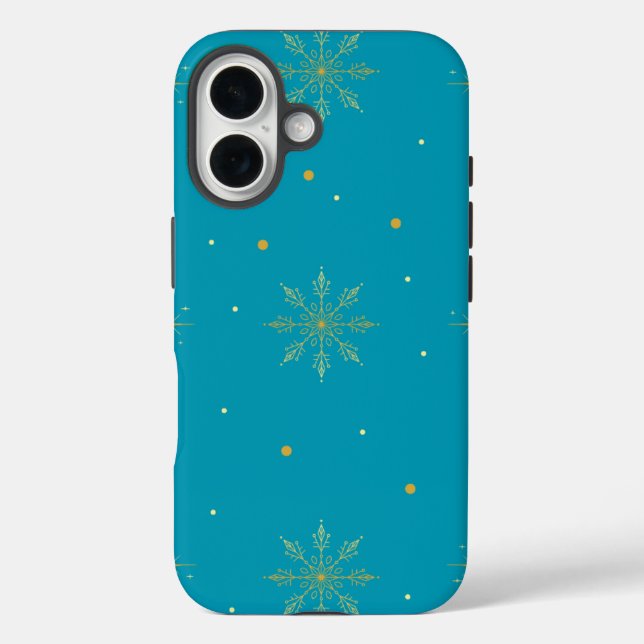 Funda para iphone 16 copo de nieve dorado. (Reverso )