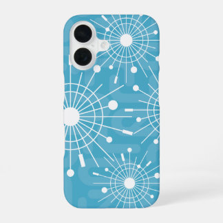 Funda Para iPhone 16 Copos de Nieve Navideños Atómicos de Estilo Modern